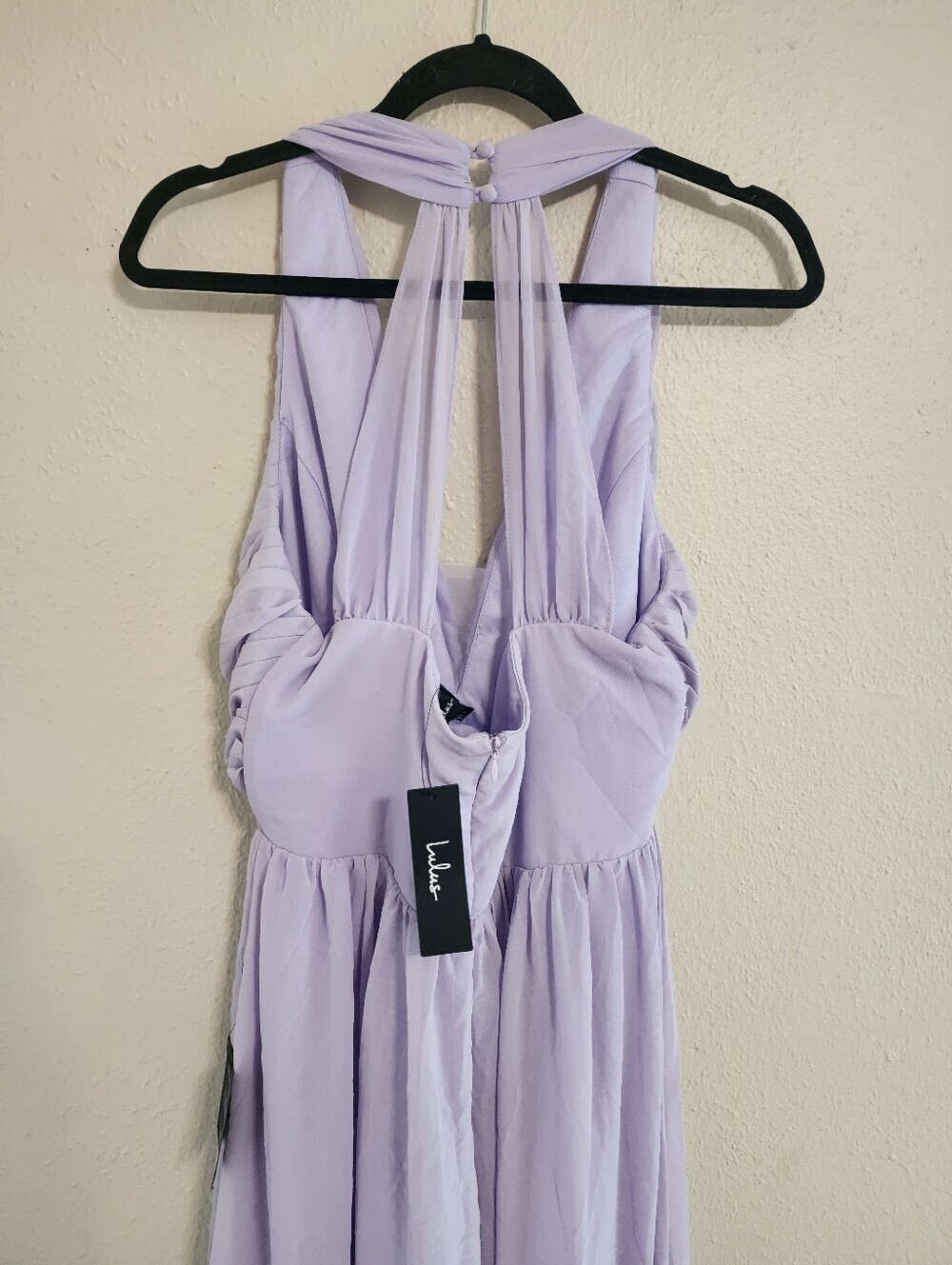 Lulus Marilina Lavender Pleated Twist-Front Maxi Dress L Wedding Party Formal - Picture 9 of 10